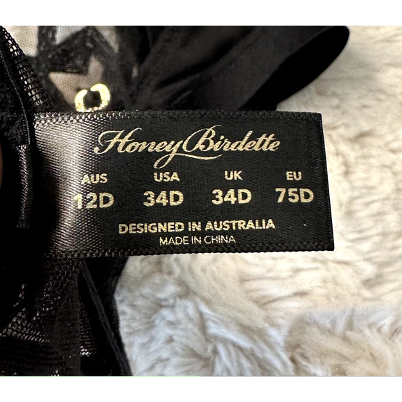 Honey Birdette FREDDY⭐🖤 Black Star 2 Piece Set 34D Bra & Small Thong - Picture 6 of 9